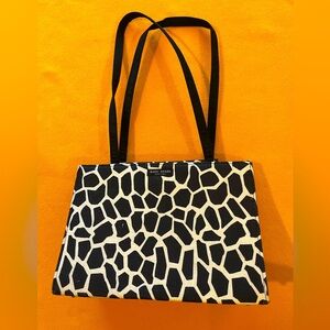Kate Spade Vintage animal print shoulder bag Giraffe pattern Cloth, black white